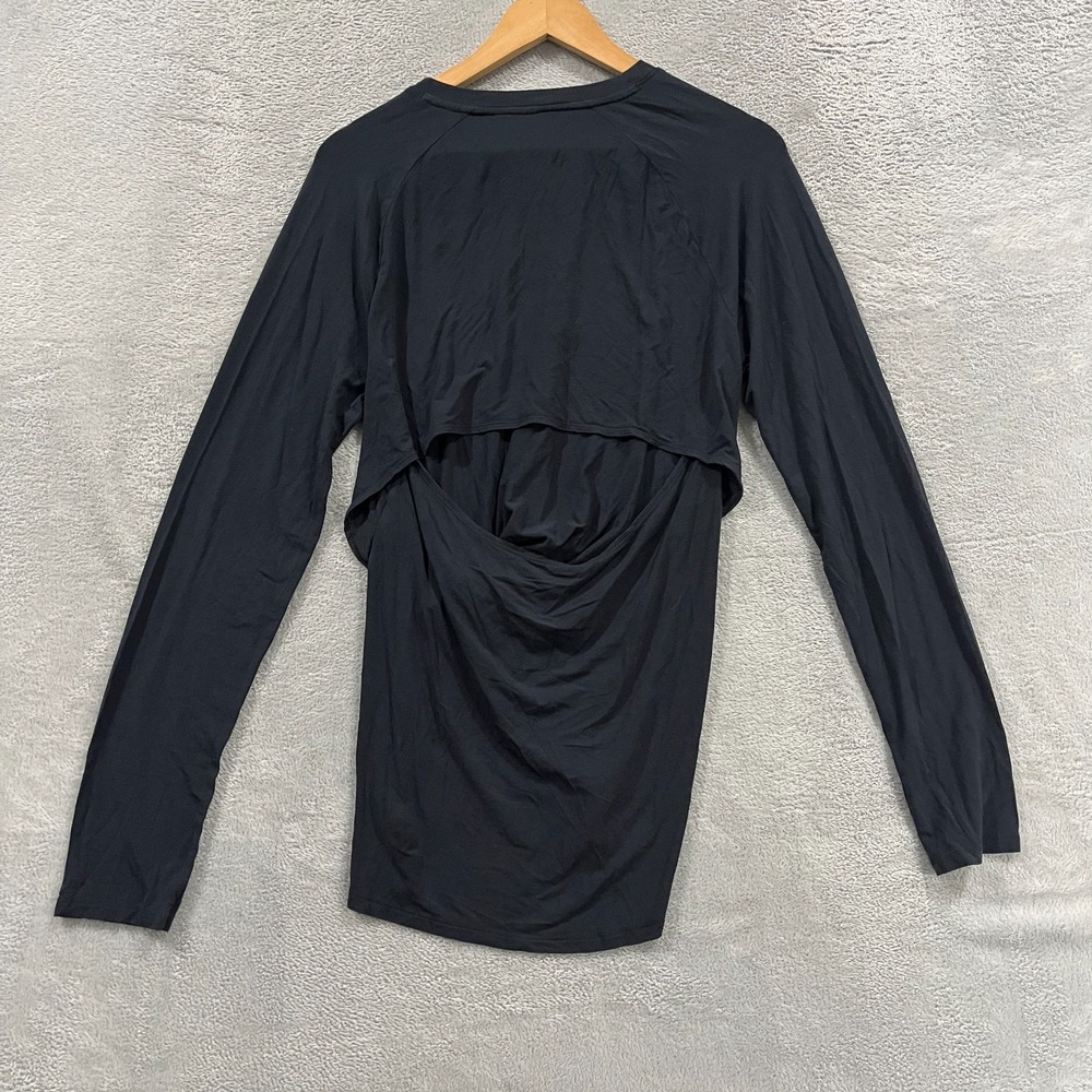 Under Armour Active Top Womens M Black Long Sleeve Workout Open Back Pullover